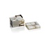 Zodax Crete Agate Coasters on Metal Tray Taupe/White - Set/4