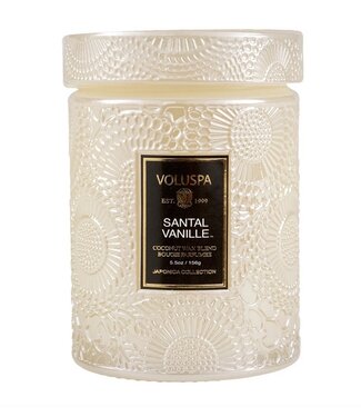 Voluspa Santal Vanille Small Embossed Jar Candle