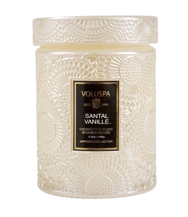 Voluspa Santal Vanille Small Embossed Jar Candle