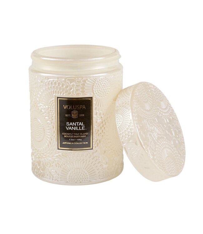 Voluspa Santal Vanille Small Embossed Jar Candle