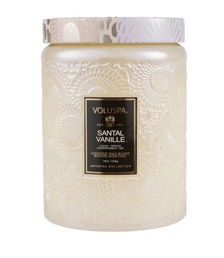 Voluspa Santal Vanille Large Embossed Jar Candle
