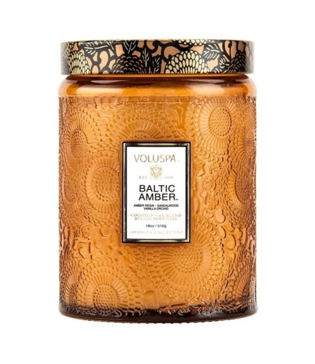 Baltic Amber Large Embossed Jar Candle