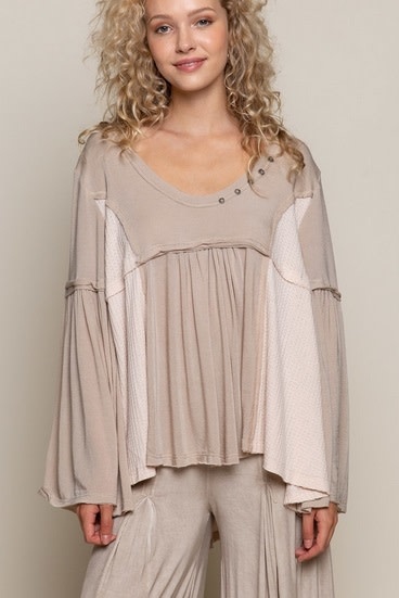 So Radiant Boho Knit Top Mocha Simply Elegant Boutique