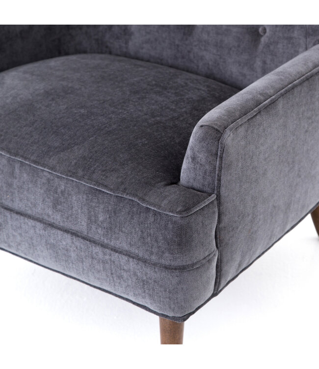 Clermont Chair - Charcoal Worn Velvet