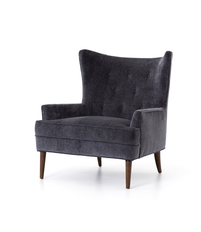 Clermont Chair - Charcoal Worn Velvet