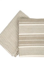 French Linen Tea Towels Taupe Set/2