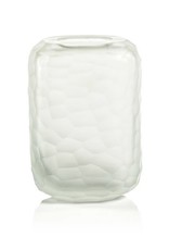 Hammered Frosted Glass Vase Clear - Large