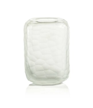 Hammered Frosted Glass Vase Clear - Large