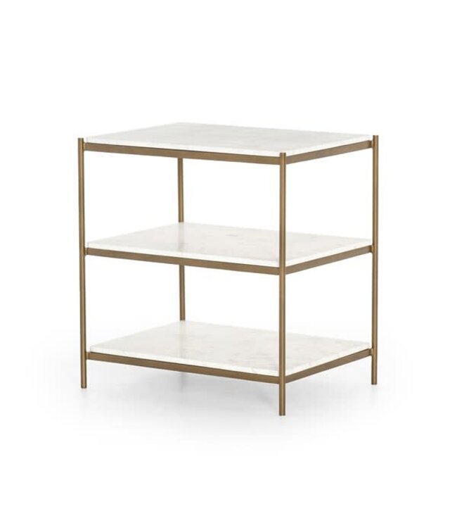 Felix Nightstand/Side Table Polished Marble