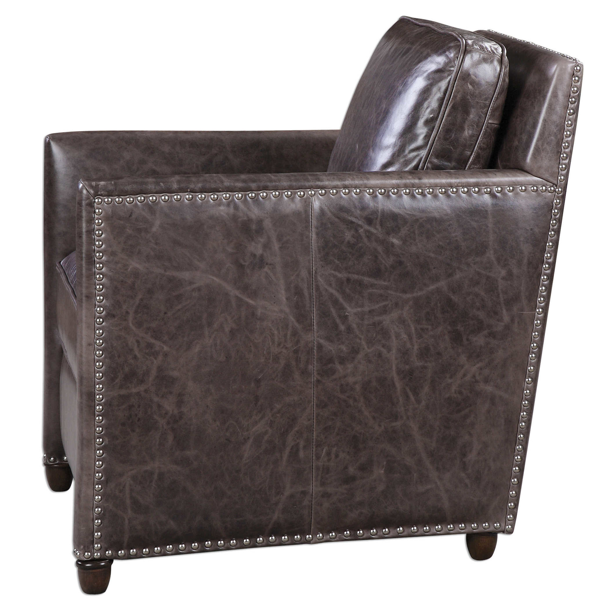 Roosevelt Leather Club Chair -Smoke