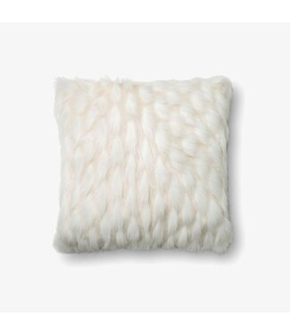 Shag Pillow White 22 x 22