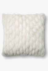 Shag Pillow White 22 x 22