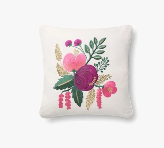 Floral Pop Pillow Raspberry/Multi - 18 x 18