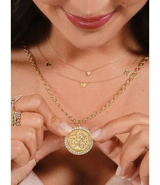 Bespoke Monogram Initial Necklace 14 KT-Diamond