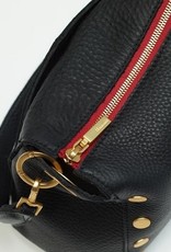 Hammitt Bryant Shoulder Bag Black BG Red Zip Medium