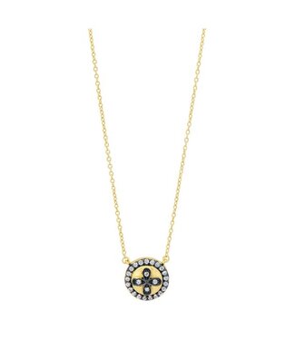 Freida Rothman Clover Necklace Gold & Black