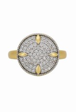 Freida Rothman Petals & Pave Cocktail Ring Gold