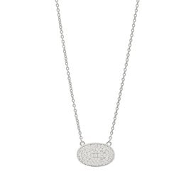 Freida Rothman Pave Oval Pendant Necklace Gold