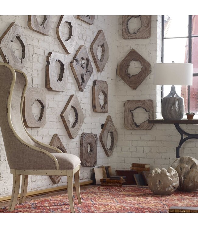 Bahati Wood Wall Art Whitewashed