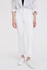 7 For All Mankind High Waist Slim Kick Luxe White