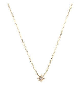 Anzie Pave Micro Star Necklace 14Kt/Diamond