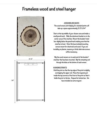 Frameless Wood & Steel Hanger - Standard (20 x 30)