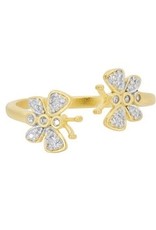Freida Rothman Butterfly Open Cuff Ring Gold