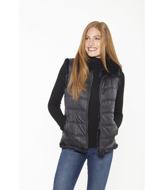 Linda Richards Rex Rabbit Zip Reversible Vest Black