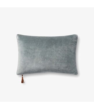 Velvet Pillow Denim/Tan 13 x 21