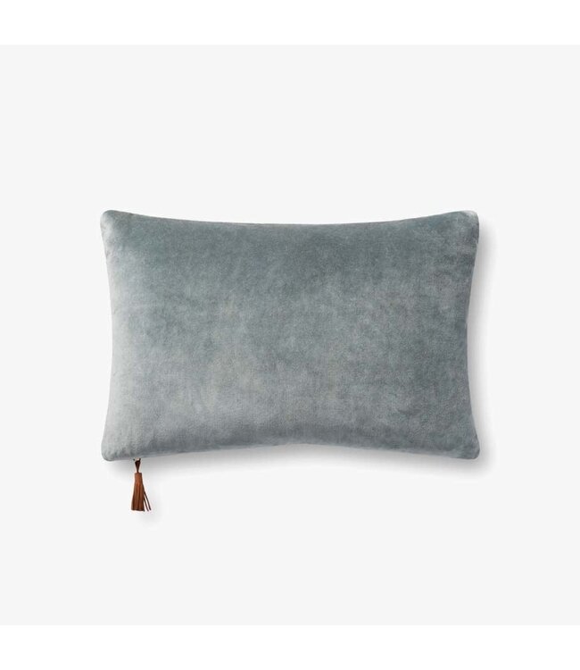 Velvet Pillow Denim/Tan 13 x 21