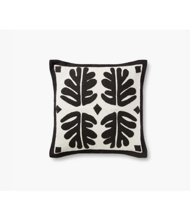 Four Leaves Pillow Black 18 x 18