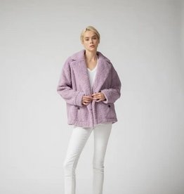 Sherpa Long Sleeve Two Button Jacket Lavender