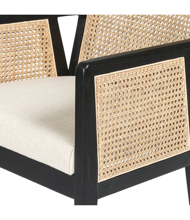 Four Hands Anotonia Cane Counter Stool Brushed Ebony