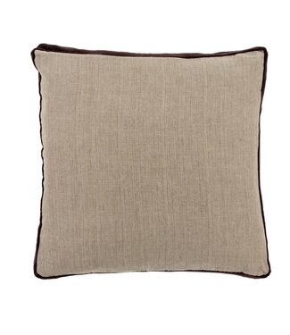 Velvet Trim Pillow Chocolate 20 x 20