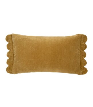 Velvet Scallop Pillow Gold 21 x 12