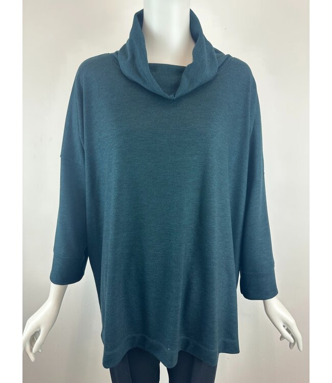 Cowl Neck Top Dark Teal - Simply Elegant Boutique