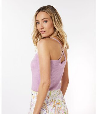 Lurex Crossed Back Tank Violet