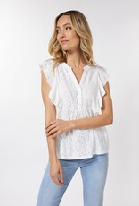 Rufflet Embroidery Top Offwhite