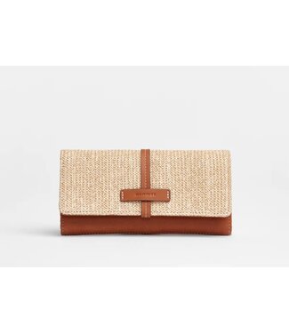 Benjamin Wallet Slim-Saddle Raffia