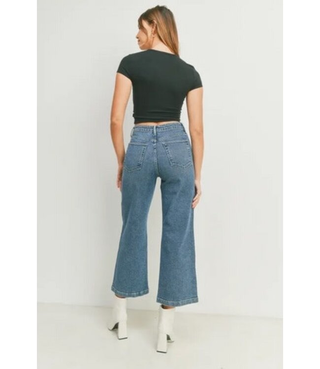 Patch Pocket Wide Leg Jean Med