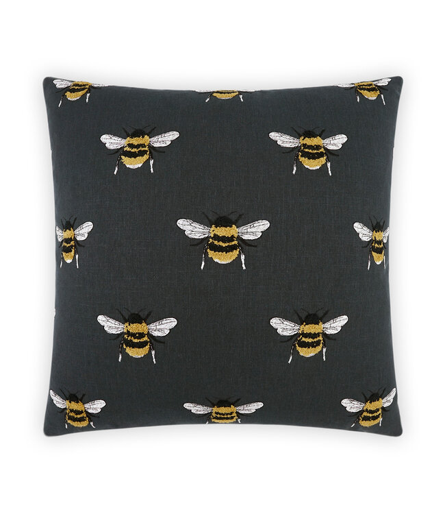 Busy Bee Pillow Charcoal - 22 x 22