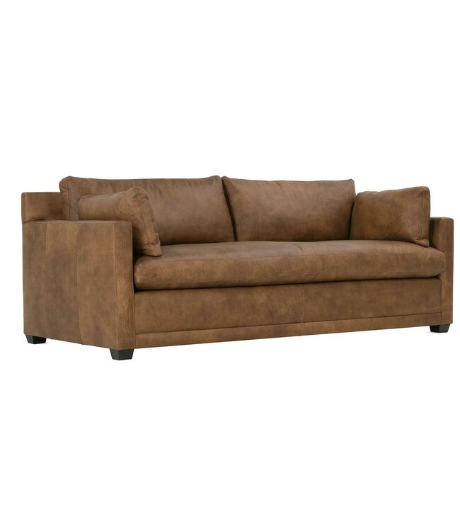 Sylvie 88 Express Cocoa Leather Sofa