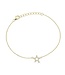 Simply Elegant Boutique Metrica Star Outline Bracelet 14KY - 0.07CTW