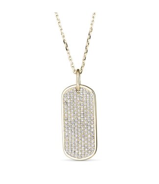 Simply Elegant Boutique Metrica Dog Tag Necklace 14KY - 0.35CTW