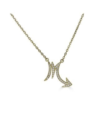 Simply Elegant Boutique Scorpio Zodiac Necklace 14KT - 0.12CTW
