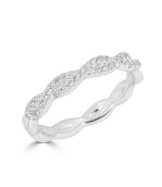 Simply Elegant Boutique Twisted Stackable Band 14KYW-0.20CTW