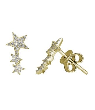 Stars Stud Earring 14KY - 0.13CTW