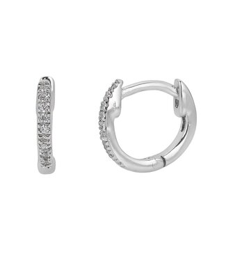 Tiny Huggie Earring 14KW - 0.04CTW