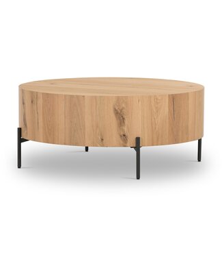 Four Hands Eaton Drum Coffee Table Ligh Oak Resin