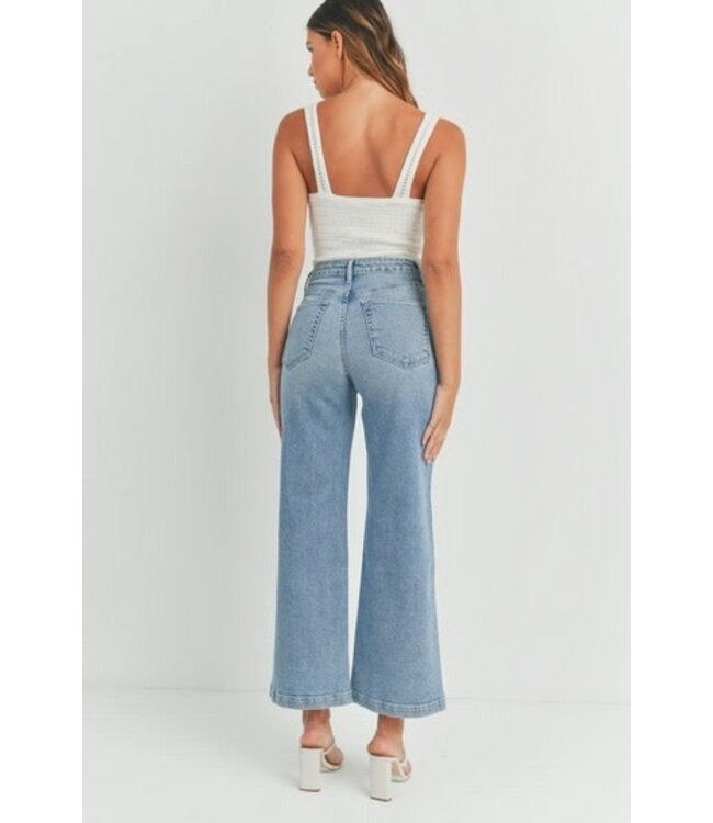 Patch Pocket Wide Leg Pant Lt Denim